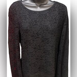 Vince Camuto Elegant Black Lace Top, Great Condition